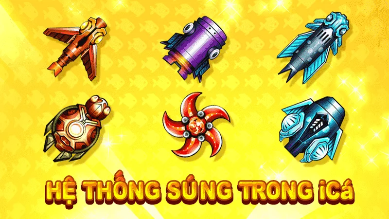 Súng bắn cá là một trong những yếu tố không thể thiếu trong game