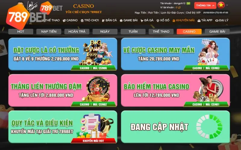 Casino 789bet có khuyến mãi khủng