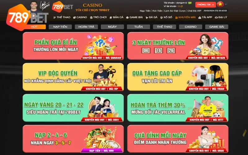 Nổ hũ 789bet có nhiều hoạt động khuyến mãi